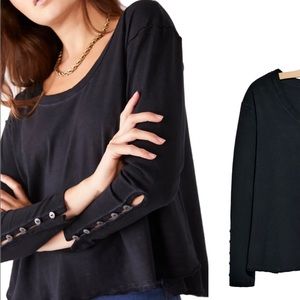 Free People Black Long Sleeve Top XS NWT NBW